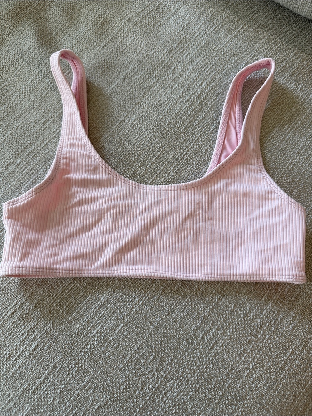 Light Pink Ribbed bikini top